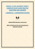 EDEXCEL A LEVEL BUSINESS THEME 1 MARKETING AND PEOPLE COMPLETE STUDY GUIDE PRACTICE QUESTIONS AND ANSWERS