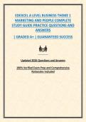 EDEXCEL A LEVEL BUSINESS THEME 1 MARKETING AND PEOPLE COMPLETE STUDY GUIDE PRACTICE QUESTIONS AND ANSWERS