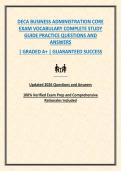 DECA BUSINESS ADMINISTRATION CORE EXAM VOCABULARY COMPLETE STUDY GUIDE PRACTICE QUESTIONS AND ANSWERS