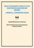 PROJECT MANAGEMENT COMPLETE STUDY GUIDE PRACTICE QUESTIONS AND ANSWERS