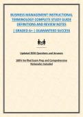 BUSINESS MANAGEMENT INSTRUCTIONAL TERMINOLOGY COMPLETE STUDY GUIDE PRACTICE QUESTIONS AND ANSWERS