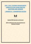 UNIT 3 AOS 1 BUSINESS MANAGEMENT COMPLETE STUDY GUIDE PRACTICE QUESTIONS AND ANSWERS