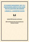 VCE BUSINESS MANAGEMENT UNIT 3 & 4 EXAM REVISION COMPLETE STUDY GUIDE PRACTICE QUESTIONS AND ANSWERS