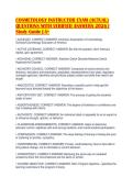 COSMETOLOGY INSTRUCTOR EXAM &lpar;ACTUAL&rpar;&NewLine;QUESTIONS WITH VERIFIED ANSWERS 2026 &vert;&NewLine;Study Guide &vert; A&plus;