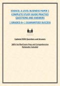 EDEXCEL A LEVEL BUSINESS PAPER 1 COMPLETE STUDY GUIDE PRACTICE QUESTIONS AND ANSWERS