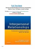 Test bank for Interpersonal Relationships&colon; Professional Communication Skills for Nurses all pages fully covered with test questions and answers guide A&plus;