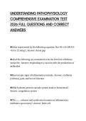 UNDERSTANDING PATHOPHYSIOLOGY&NewLine;COMPREHENSIVE EXAMINATION TEST&NewLine;2026 FULL QUESTIONS AND CORRECT&NewLine;ANSWERS&NewLine;