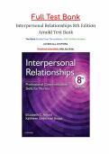 Test bank for Interpersonal Relationships&colon; Professional Communication Skills for Nurses all pages fully covered with test questions and answers guide A&plus;