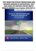 TEST BANK FOR ETHICAL OBLIGATIONS AND DECISION-MAKING IN ACCOUNTING&comma; TEXT AND CASES 6TH EDITION STEVEN MINTZ&comma; ROSELYN MORRIS&period;Latest Update 2026&sol;2027 A&plus;