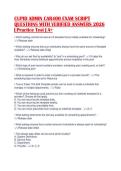 CUPID ADMIN CAR400 EXAM SCRIPT&NewLine;QUESTIONS WITH VERIFIED ANSWERS 2026&NewLine;&vert; Practice Test &vert; A&plus;