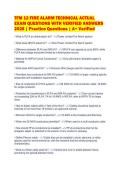TFM 12 FIRE ALARM TECHNICAL ACTUAL&NewLine;EXAM QUESTIONS WITH VERIFIED ANSWERS&NewLine;2026 &vert; Practice Questions &vert; A&plus; Verified
