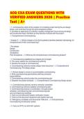ACG CXA EXAM QUESTIONS WITH&NewLine;VERIFIED ANSWERS 2026 &vert; Practice&NewLine;Test &vert; A&plus;