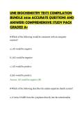 UNE BIOCHEMISTRY TESTS COMPILATION&NewLine;BUNDLE 2026 ACCURATE QUESTIONS AND&NewLine;ANSWERS COMPREHENSIVE STUDY PACK&NewLine;GRADED A&plus;