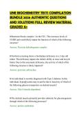 UNE BIOCHEMISTRY TESTS COMPILATION&NewLine;BUNDLE 2026 AUTHENTIC QUESTIONS&NewLine;AND SOLUTIONS FULL REVIEW MATERIAL&NewLine;GRADED A&plus;