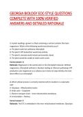 GEORGIA BIOLOGY EOC STYLE QUESTIONS COMPLETE WITH 100&percnt; VERIFIED ANSWERS AND DETAILED RATIONALE