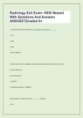 Radiology Exit Exam- HESI Newest With Questions And Answers 2026&sol;2027&vert;Graded A&plus;