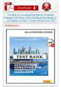 Test Bank for Accounting Essentials for Hospitality Managers 4th Edition &vert; Chris Guilding & Kate Mingjie Ji &vert; All Chapters Verified Solutions A&plus; Grade 2026&ndash;2027