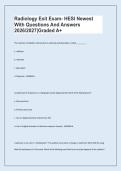 Radiology Exit Exam- HESI Newest With Questions And Answers 2026&sol;2027&vert;Graded A&plus;