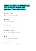 UNE PATHOPHYSIOLOGY EXAM SCRIPT&NewLine;2026 VERIFIED QUESTIONS AND&NewLine;ACCURATE ANSWERS GRADED A&plus;