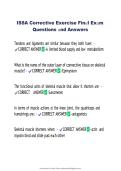 ISSA Corrective Exercise Final Exam Questions and Answers