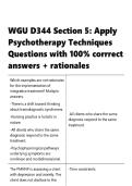 WGU D344 &vert; Section 5 &vert; Apply Psychotherapy Techniques &vert; Questions with 100- corrrect answers &plus; rationales&period;