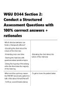 WGU D344 &vert; Section 2 Conduct a Structured Assessment Questions &vert; with 100- corrrect answers &plus; rationales&period;