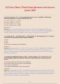 ACS Gen Chem 2 Final Exam Questions and Answers&NewLine;&lpar;Latest 2026