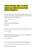 UNITEK MIDTERM TERM 1 VN STUDY&NewLine;GUIDE 2026 COMPLETE SOLUTIONS&NewLine;REVIEW GRADED A&plus;&NewLine;