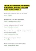 UNITEK MIDTERM TERM 1 VN TRAINING&NewLine;BUNDLE 2026 PRACTICE SOLUTIONS&NewLine;FINAL PAPER GRADED A&plus;