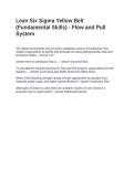 Lean Six Sigma Yellow Belt &lpar;Fundamental Skills&rpar; - Flow and Pull System&period; Questions and Answers