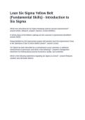 Lean Six Sigma Yellow Belt &lpar;Fundamental Skills&rpar; - Introduction to Six Sigma&period; Questions with Solutions