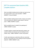 D077 Pre-assessment Exam Questions With Complete Solutions 