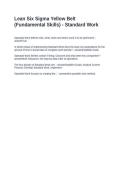 Lean Six Sigma Yellow Belt &lpar;Fundamental Skills&rpar; - Standard Work&period; Questions and Answers 2026