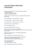 Lean Six Sigma Yellow Belt Certification&period; Questions and Answers 2026