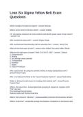 Lean Six Sigma Yellow Belt Exam Questions and Answers