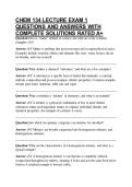 CHEM 134 LECTURE EXAM 1 QUESTIONS AND ANSWERS WITH COMPLETE SOLUTIONS RATED A&plus;