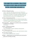 UPS DRIVING SCHOOL PRACTICE&NewLine;EXAMINATION 2026 QUESTIONS&NewLine;WITH ANSWERS GRADED A&plus;&NewLine;