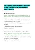 UPS DRIVING SCHOOL EXAM SCRIPT 2026&NewLine;COMPLETE QUESTIONS AND ANSWERS&NewLine;100&percnt; CORRECT