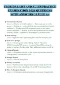 FLORIDA LAWS AND RULES PRACTICE&NewLine;EXAMINATION 2026 QUESTIONS&NewLine;WITH ANSWERS GRADED A&plus;