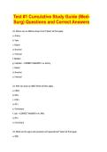 Test -1 Cumulative Study Guide &lpar;Med-Surg&rpar; Questions and Correct Answers&period;