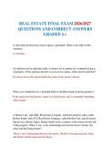 REAL ESTATE NATIONAL EXAM 2025&sol;2026 QUESTIONS AND CORRECT ANSWERS GRADED A&plus;&NewLine;&NewLine;