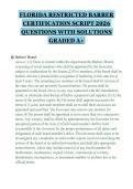 FLORIDA RESTRICTED BARBER&NewLine;CERTIFICATION SCRIPT 2026&NewLine;QUESTIONS WITH SOLUTIONS&NewLine;GRADED A&plus;