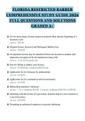 FLORIDA RESTRICTED BARBER&NewLine;COMPREHENSIVE STUDY GUIDE 2026&NewLine;FULL QUESTIONS AND SOLUTIONS&NewLine;GRADED A&plus;