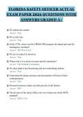FLORIDA SAFETY OFFICER ACTUAL&NewLine;EXAM PAPER 2026 QUESTIONS WITH&NewLine;ANSWERS GRADED A&plus;