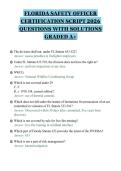 FLORIDA SAFETY OFFICER&NewLine;CERTIFICATION SCRIPT 2026&NewLine;QUESTIONS WITH SOLUTIONS&NewLine;GRADED A&plus;