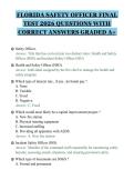 FLORIDA SAFETY OFFICER FINAL&NewLine;TEST 2026 QUESTIONS WITH&NewLine;CORRECT ANSWERS GRADED A&plus;