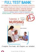 TEST BANK FOR FUNDAMENTALS OF NURSING&colon; CONCEPTS &NewLine;AND COMPETENCIES FOR PRACTICE 9TH EDITION BY RUTH F&period; &NewLine;CRAVEN&semi; CONSTANCE HIRNLE&semi; CHRISTINE HENSHAW