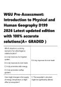 WGU &vert; Pre-Assessment Introduction to Physical and Human Geography &vert; D199 2026 Latest updated edition  &vert; SUCCESS GUARANTEE
