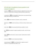 AP CSP Unit 3 Vocabulary Exam questions and&NewLine;answers Graded A&plus;&NewLine;procedure -a named collection of steps in an algorithm that can be reused&NewLine;anytime it is needed without restating the detailed procedures &lpar;abstraction&rpar;&NewLine;concatenation -chaining together or pl