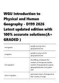 WGU D199 &vert; Introduction to Physical and Human Geography PACKAGE DEAL